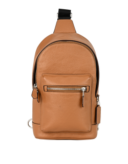 West Sling Backpack, Mens, Pebble Leather, Brown, 3*